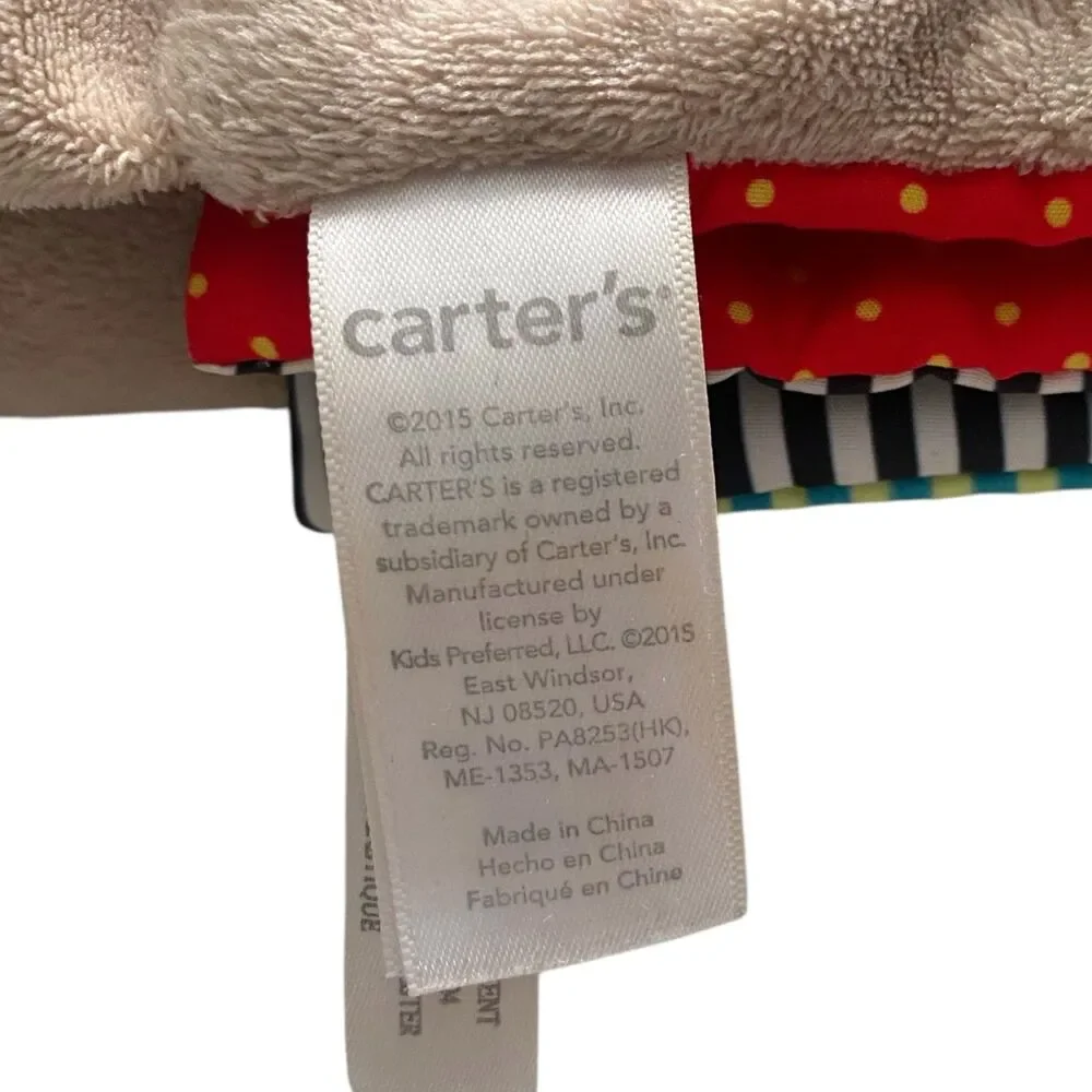 Carters ABC Plush Book Bear Crinkle Fabric Rattle Baby Infant Toy Lovie Plushie